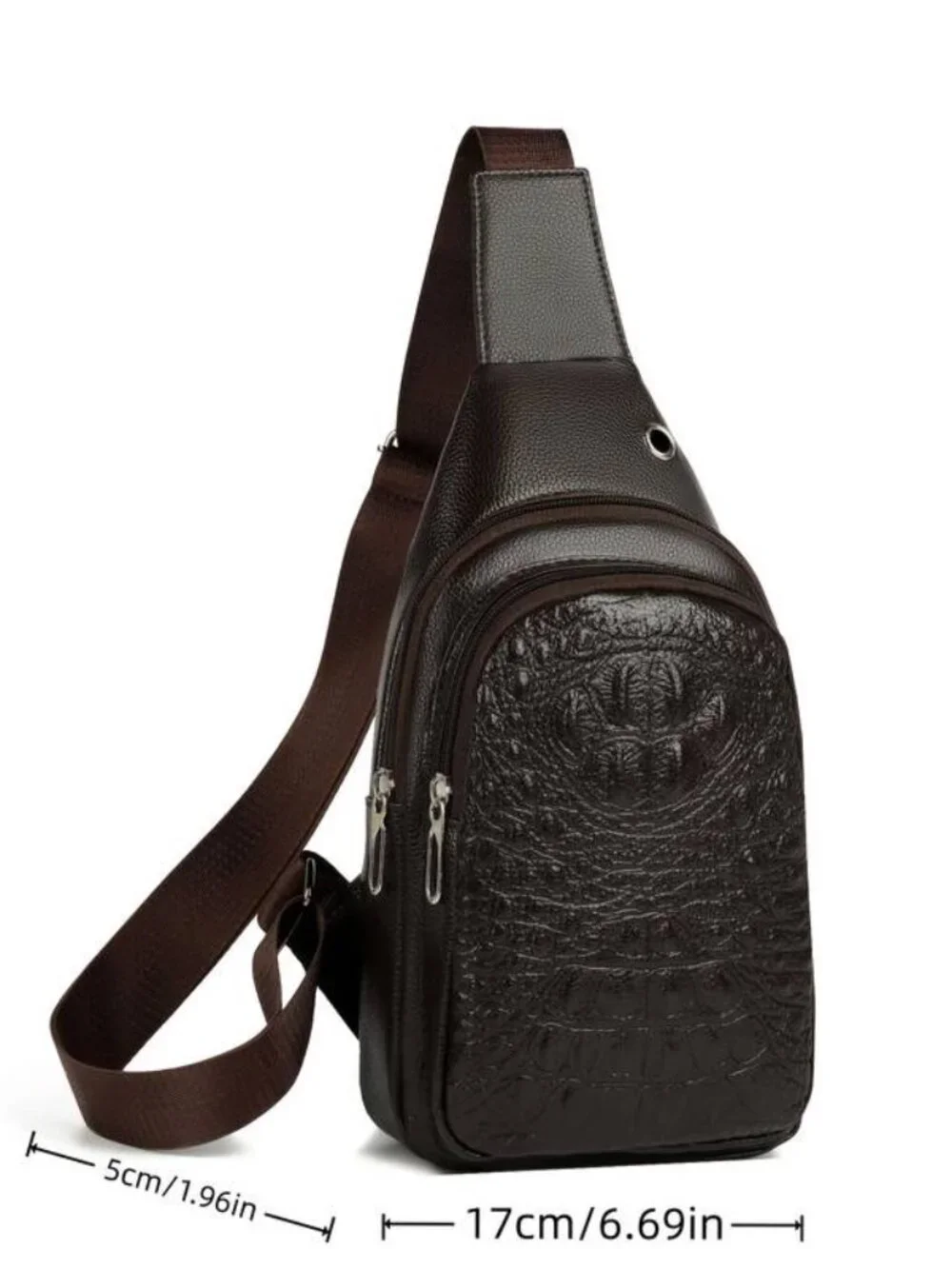 Crocodile Pattern Sling Bag Unisex Travel Backpack Adjustable Straps